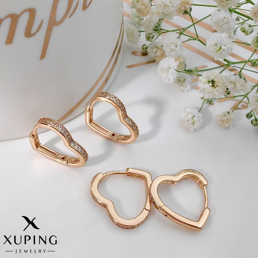 گوشواره قلبی نگین دار ژوپینگ کد 2247 - خرید آنلاین از گالری آداس